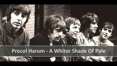 Youtube whiter shade of pale - Sep 29, 2012 · Watch "A Whiter Shade of Pale" official lyric video - https://youtu.be/aBNIRyz_UBUFootage from 1967 of the first Procol Harum line-up. This promotional film... 